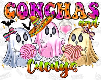 Conchas and Cucuys Mexican Ghost png sublimation design download, Spooky Conchas png, Pantasmas png, Pantasmas, sublimate designs download