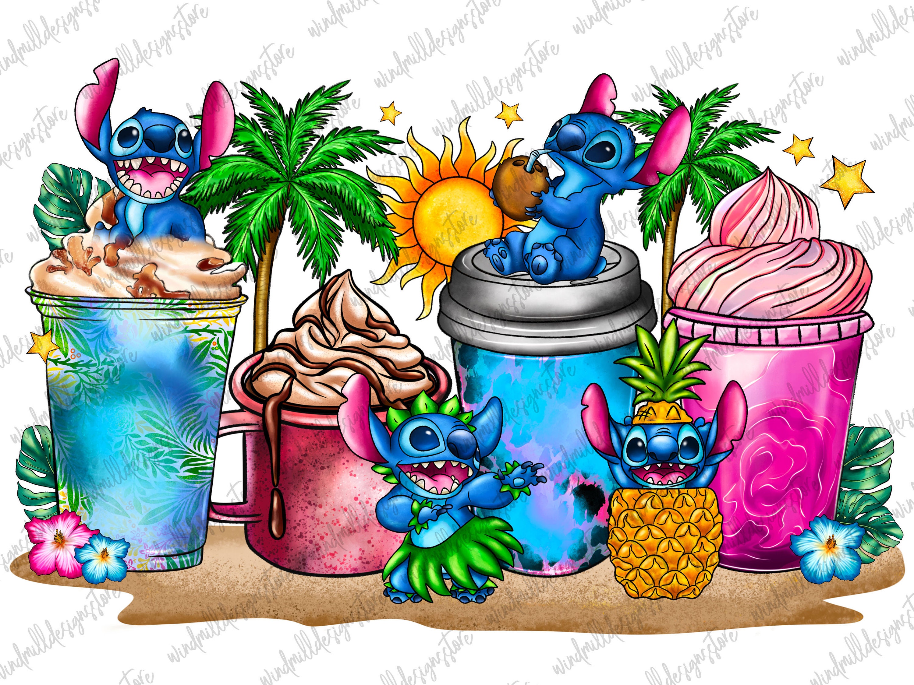 Lilo And Stitch Cup 40Oz Cute Stitch Disney Movie Aloha Hawaiian