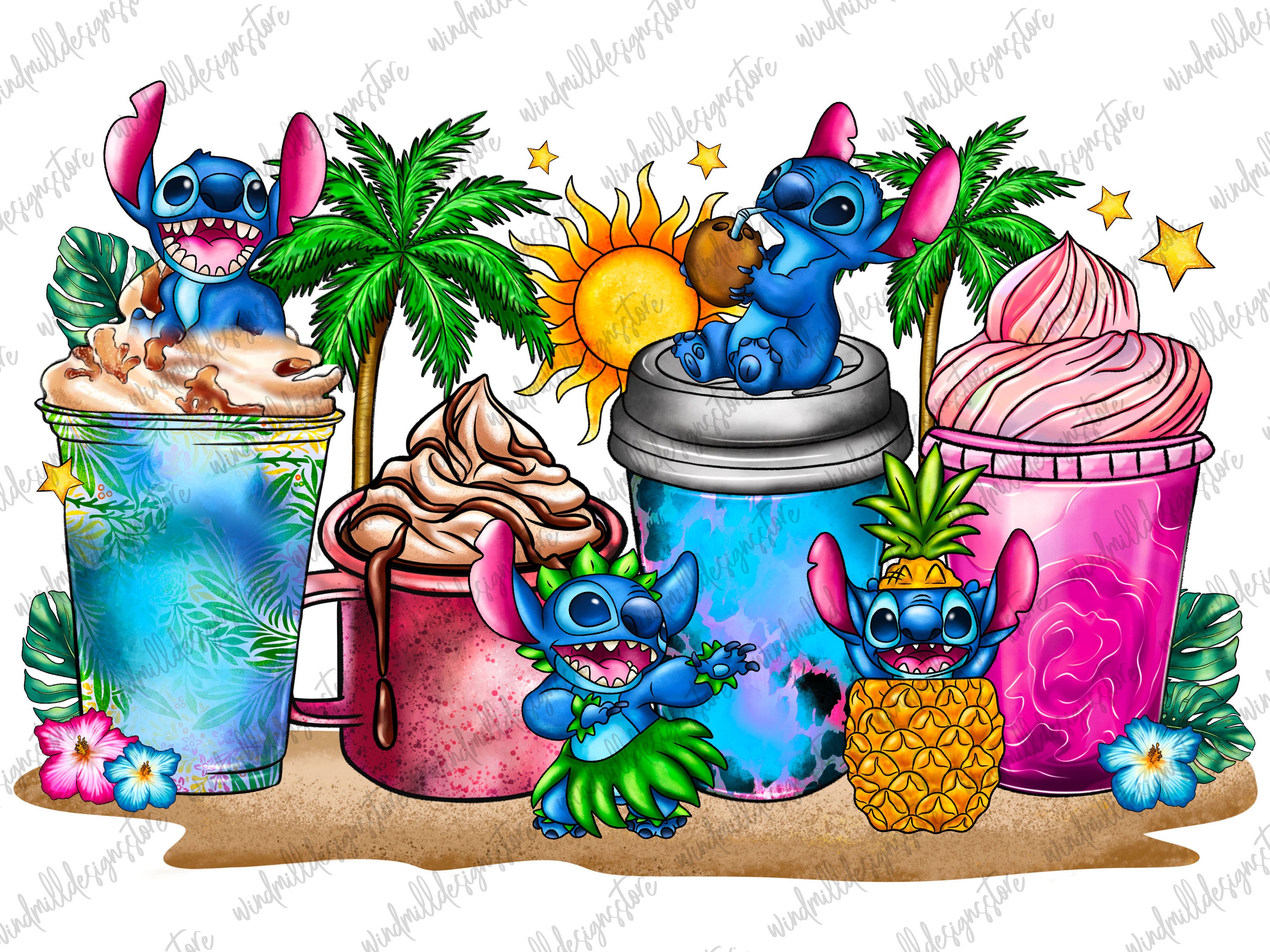 Lilo And Stitch Cup 40Oz Cute Stitch Disney Movie Aloha Hawaiian