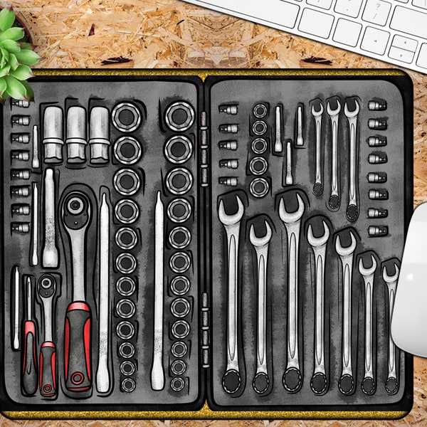 Toolbox-muismat sublimatieontwerp papa Fix it-muismat png, toolbox-fixer muismat png-downloads, toolbox papa-ontwerp, toolbox png