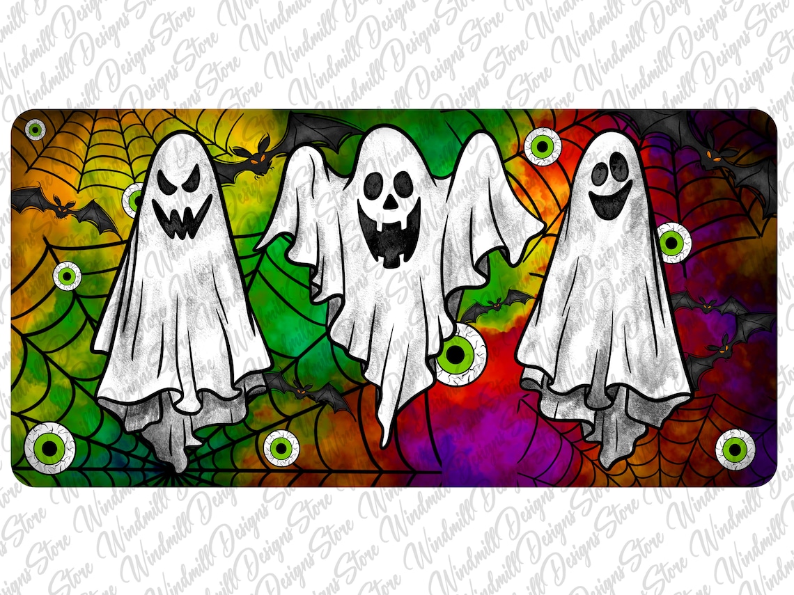 ghost-license-plate-template-pngghost-sublimation-etsy