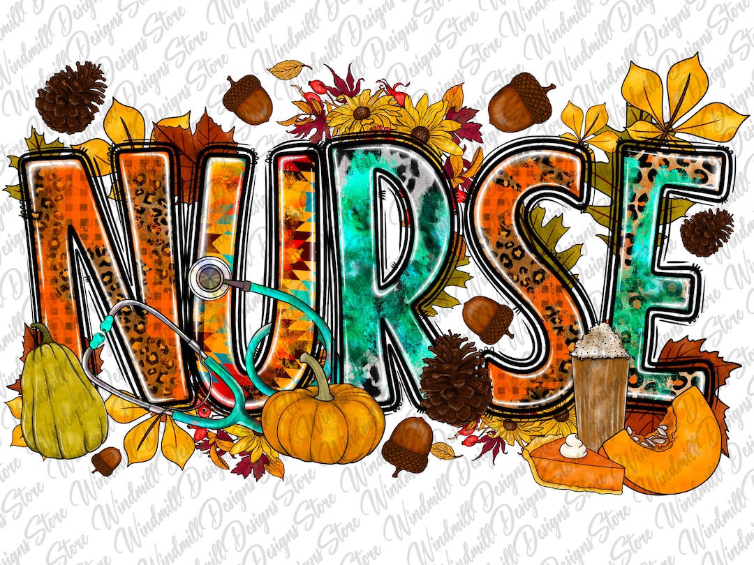 Nurse Fall Png, Fall Season PNG, Fall PNG, Nurse Pumpkin Png,nurse Png