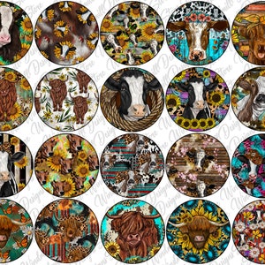Cow Car Coaster Bundle Templates Design Bundle Cow PNG, Clip Art Design, Instant Digital Download, Western Sublimation Design, Western Png