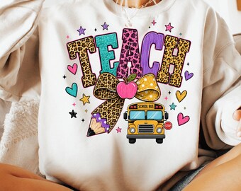 Preppy Teacher Coquette Bow Png, Teacher Summer Png, Last Day Of School Png, Teacher Life Png, Teacher Appreciation Gift, Retro Teacher png