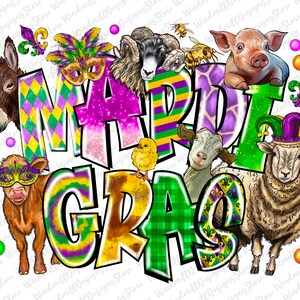 Mardi Gras Farm animals Png,Mardi Gras Png,Fleur de Lis Png,Sublimation Designs Download,Farm animals Png,Mardi Gras Sublimation,Louisiana