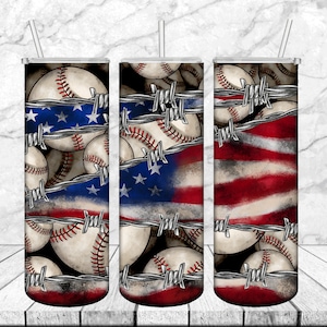 Baseball American Flag Tumbler Design, Baseball 20oz Tumbler, 20 Oz. Skinny Tumbler Wrap Sublimation, Tumbler Designs Sublimation,Baseball