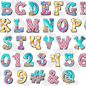 Summer Doodle Alphabet Bundle, Summer Life PNG Letters, Sublimation ...