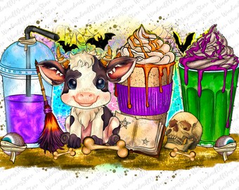 Happy Halloween coffee cups png sublimation design, coffee cups png design, Halloween png, Halloween Coffee, sublimate designs download