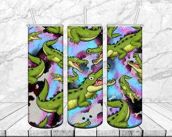 Crocodile Tumbler Png Sublimation Design, Hand Drawn Alligator Png,Gator Portrait Png,Aligator Clipart,Crocodile Png,Crocodile Clipart Png