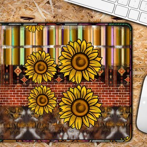 Sunflower Mouse Pad Sublimation Design, Sunflower Design Png, Sunflower Mouse Pad PNG, Sunflower Mouse Pad Png Downloads,Western Mousepad