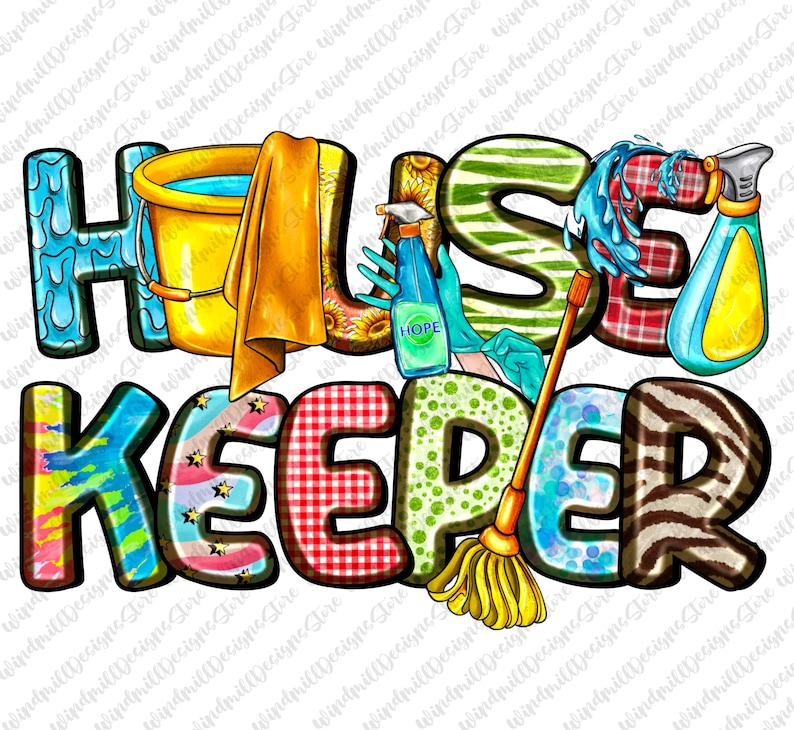 Housekeeping Lettering Western Housekeeper Life Png Sublimation Design,housekeeper Equipment ...