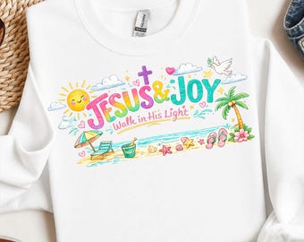 Sunshine and Jesus Christian Summer Png, Colorful Faith Shirt Design, Summer Beach Lake png, Inspiring Christian Bible Verse Sublimation,