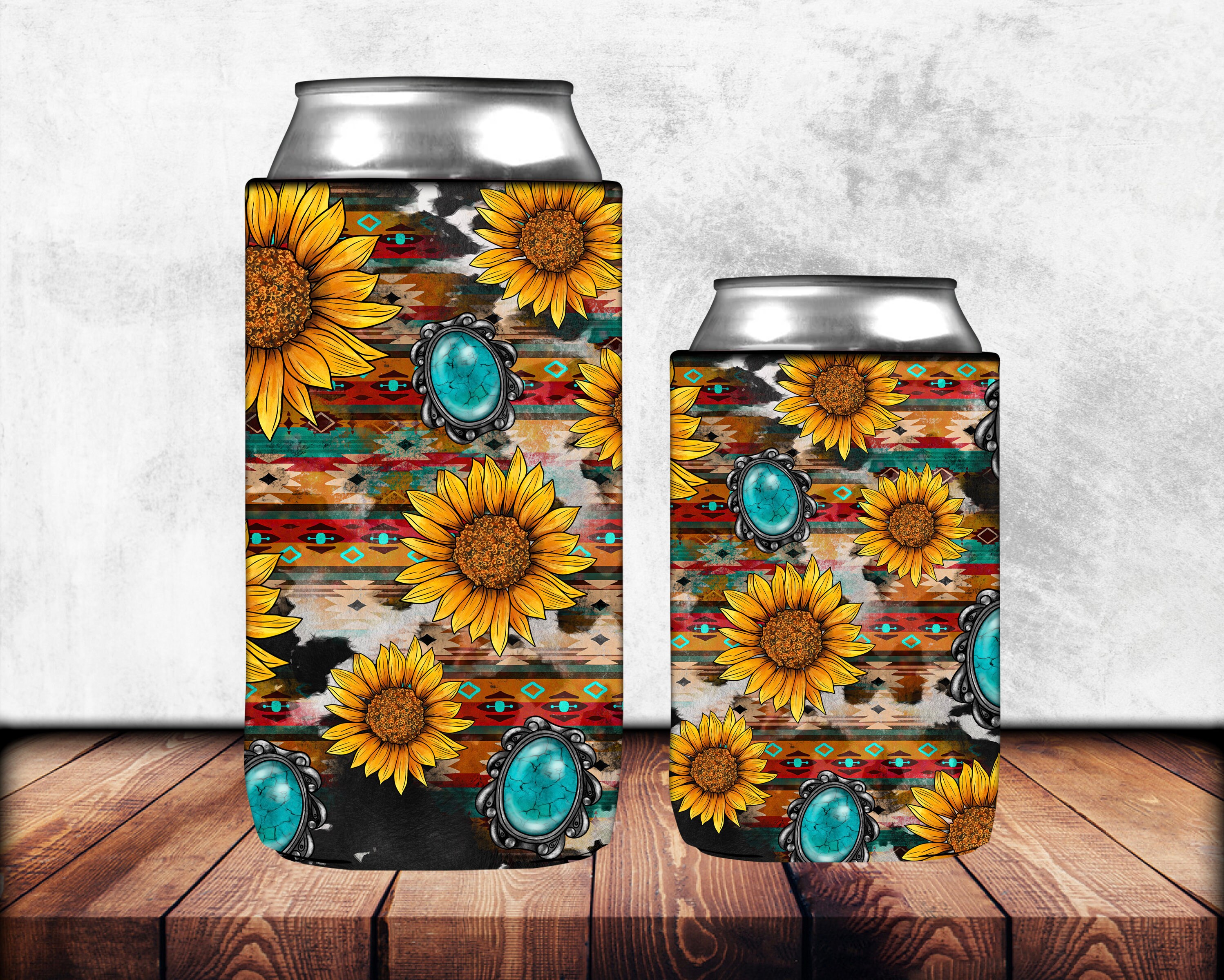 Western Can Cooler PNG Sublimation Design, Western Can Holder, 12 oz. Can Cooler Template, Can Cooler PNG Downloads, 15oz Can Cooler Design
