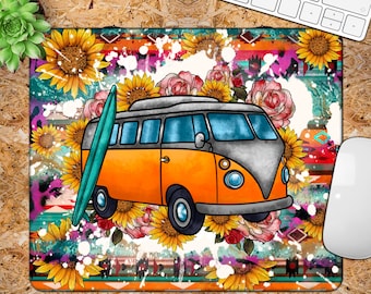 Hippie Bus Mousepad Sublimation Design,Camp Mouse Pad PNG,Hippie Design,Hippie Mouse Pard Sublimation,Hippie Png,Hippie Love Png