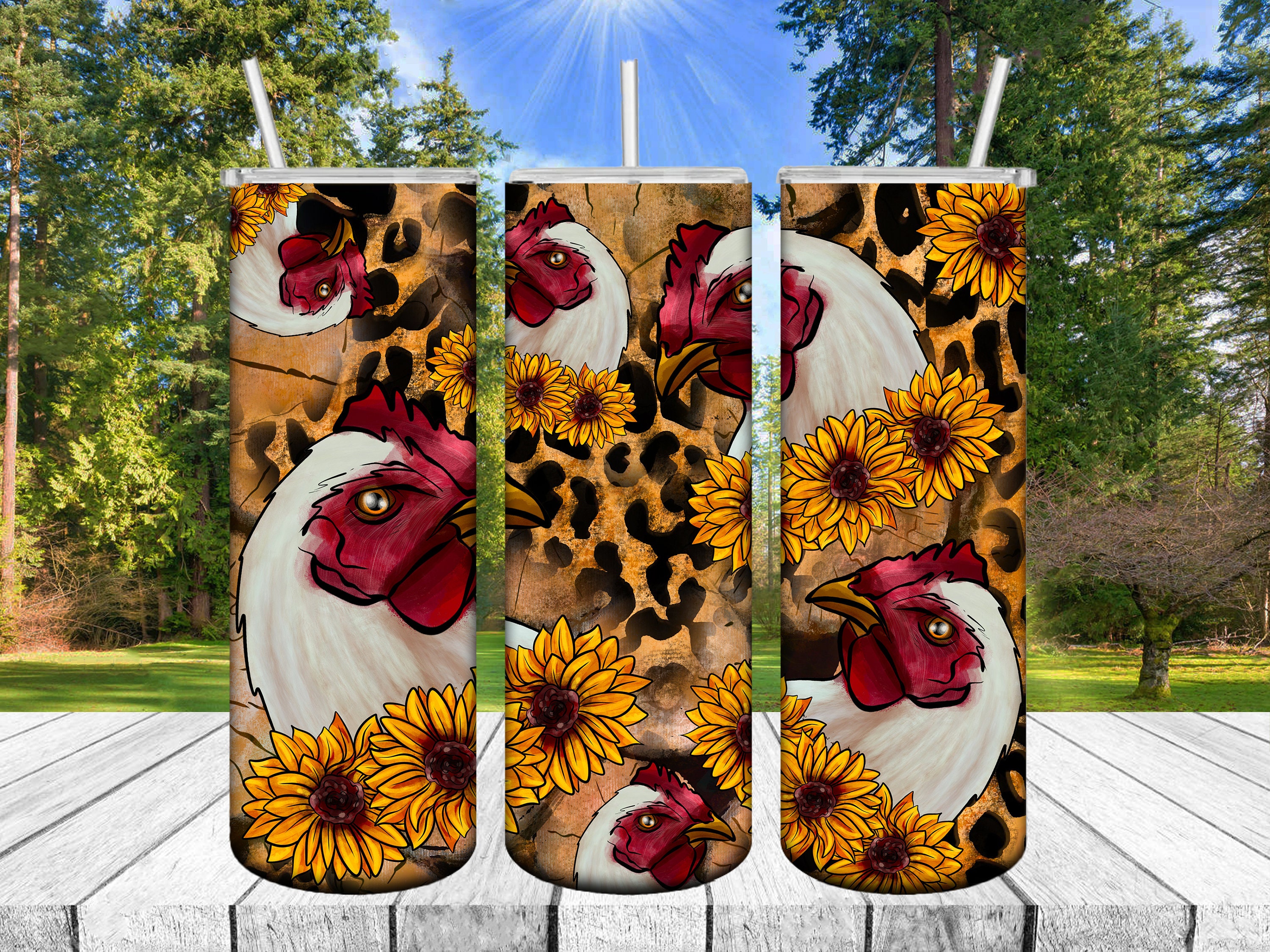 Chickens 20 Oz Skinny Tumbler Sublimation Design Rise and Shine Tumbler ...