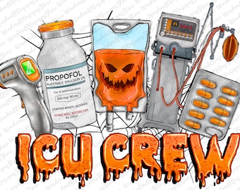 Icu Crew,Halloween Icu Nurse Png, One Spooky Icu Nurse Png, Critical Care Nurse Png,Halloween Nurse Png,Medical Halloween Sublimation Design
