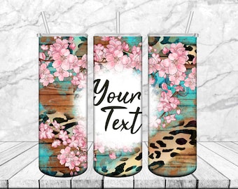 20 Unzen Skinny Tumbler Design Sublimation Kirschblüte Tumbler Wrap Gerade Verjüngung PNG digitaler Download, Kirschblüten Tumbler Wrap, Kirsche