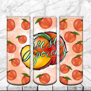 Just Peachy Tumbler PNG design Teal Leopard Peach 20 Unzen Skinny Tumbler STRAIGHT digital wrap, Just Peachy Png, Just Peachy Tumbler Design