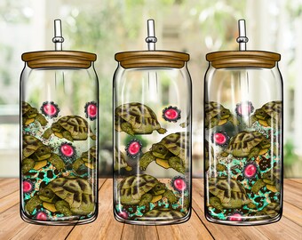 Tortoise Libbey Cup Png Sublimation Design,16oz Libbey Cup Png,Turtles Glass Can Png,Tortoise Digital Download,Turtle 16oz Libbey Cup