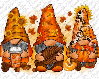 Herfstkabouters png Sublimatieontwerp, herfst png, herfst png, pompoen png, Thanksgiving kabouter png, herfstbladeren png, herfstkleur png