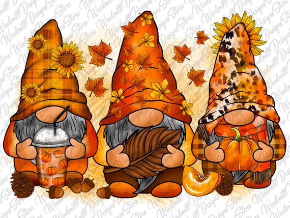 Fall Gnomes Png Sublimation Design, Fall Png, Autumn Png, Pumpkin Png, Thanksgiving Gnome Png,Autumn Leaves Png, Fall Color Png Downloads