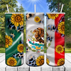 Gobelet mexicain Png, 20 oz gobelet skinny sublimation dessins, gobelet drapeau mexicain PNG design, gobelet skinny mexicain 20 oz enveloppement numérique
