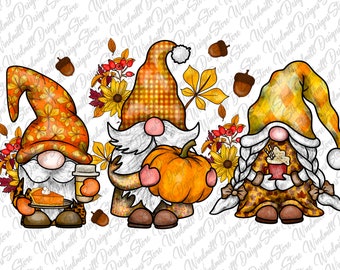 Herfstkabouters png Sublimatieontwerp, herfst png, herfst png, pompoen png, Thanksgiving kabouter png, herfstbladeren png, herfstkleur png