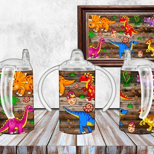 12oz Kids Sippy Cup Sublimation Design,Dinosaur 12oz Sippy Cups Png Sublimation Design,Dino All Kinds Sublimation Tumbler Design, Dino Cup