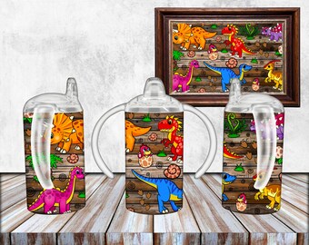12oz Kids Sippy Cup Sublimation Design,Dinosaur 12oz Sippy Cups Png Sublimation Design,Dino All Kinds Sublimation Tumbler Design, Dino Cup