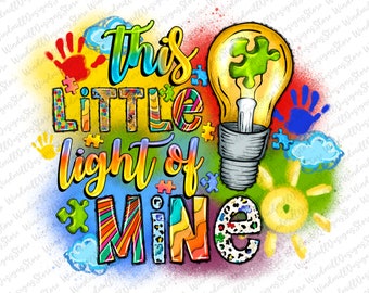 This Little Light Of Mine Png Autism hearts png sublimation design download, Autism Awareness, puzzle hearts png, sublimate designs download