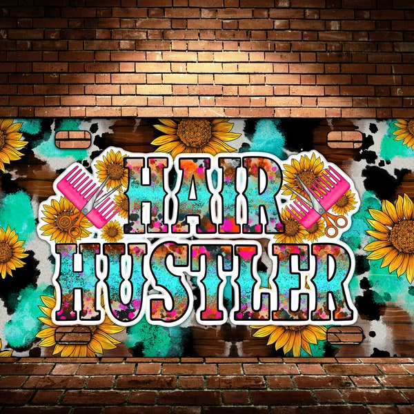 Hair Hustler License Plate Png Sublimation Design,Hair Hustler License Plate Png,Hair Hustler Png,License Plates Downloads,Hair Hustler Png