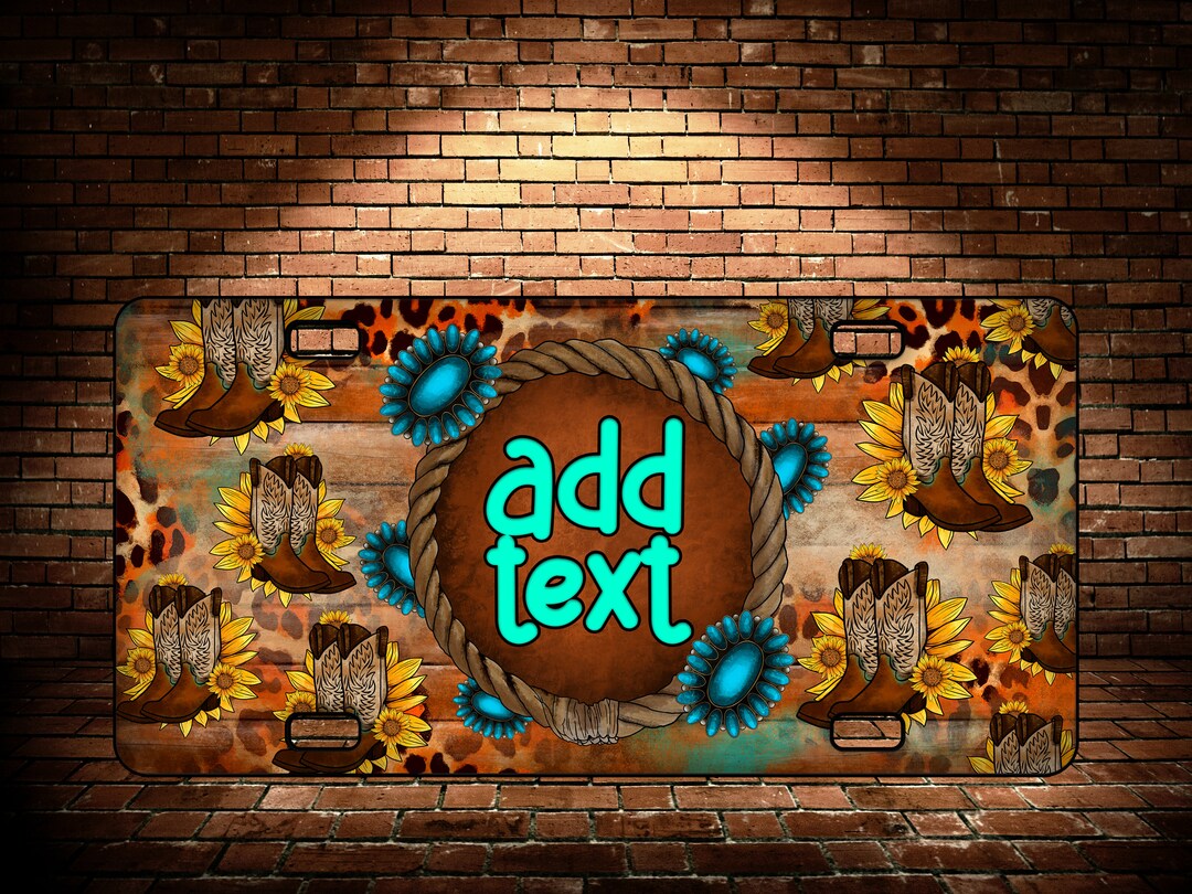 Western Leopard Rope License Plate Sublimation Design Rope Etsy