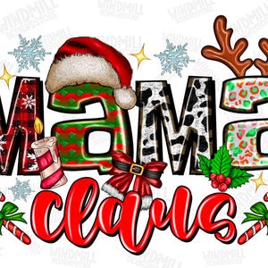 Mama Claus Png Sublimation Design, Merry Christmas Png, Christmas Mama Png, Glitter Mama Claus Png, Christmas Png,Mama Png, Digital Download