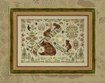 Digital Cross Stitch Pattern “Bear Forest” OwlForest