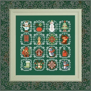 Digital Cross Stitch Ornaments Pattern “ Christmas Miniatures” OwlForest