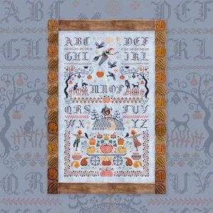 Digitales Kreuzstichmuster “Herbstnacht Alphabet” Lateinische Buchstaben EuleWald