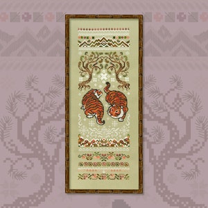 Digital Cross Stitch Pattern “Berry Tigers” OwlForest