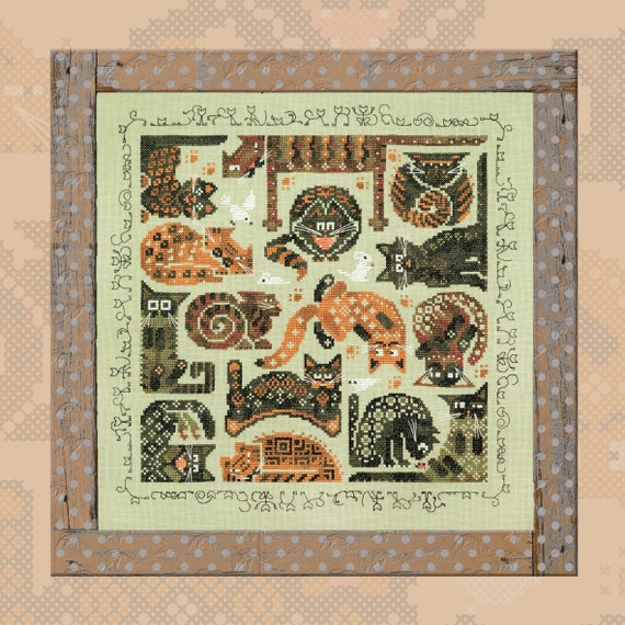 Digital Cross Stitch Pattern “Fluffy Cats” OwlForest