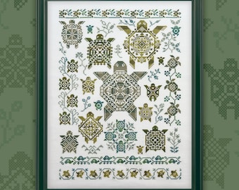 Digital Cross Stitch Pattern “Turtle Quaker” OwlForest