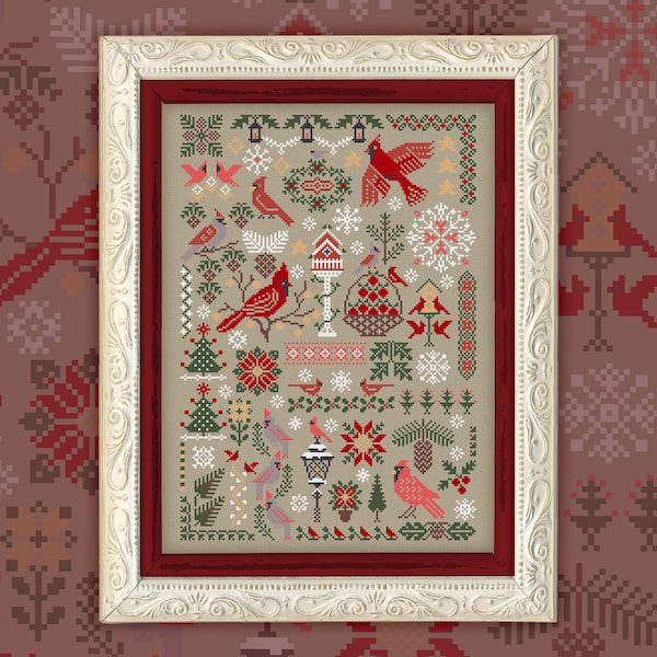 Digital Cross Stitch Pattern “Christmas Birds” OwlForest