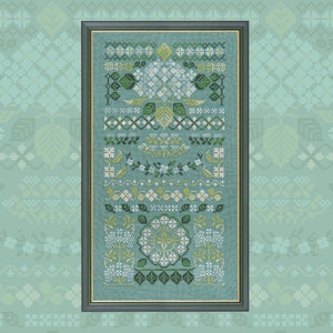 Digital Cross Stitch Pattern “Blue Hydrangea” OwlForest