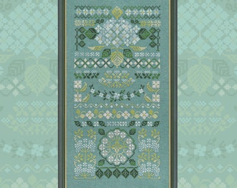 Modèle de point de croix numérique &quot;Hortensia bleu&quot; OwlForest