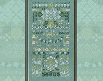 Digital Cross Stitch Pattern “Blue Hydrangea” OwlForest