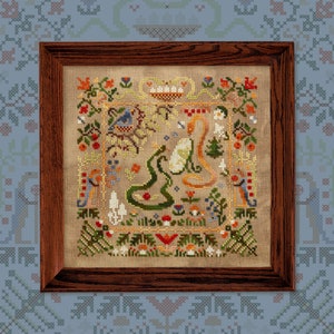Digital Cross Stitch Pattern “The Little Wood Folk. Snakes” OwlForest