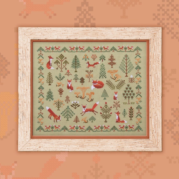 Digital Cross Stitch Pattern “Fox Forest” OwlForest