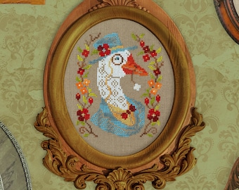 Digital Cross Stitch Pattern “The Goose Portrait” OwlForest