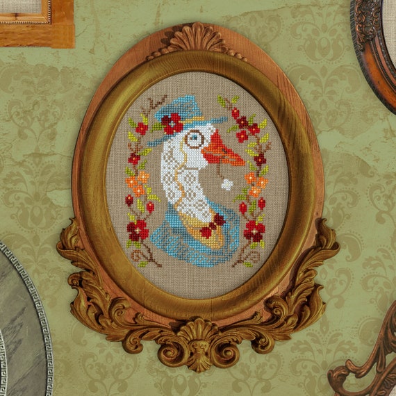 Digital Cross Stitch Pattern “The Goose Portrait” OwlForest