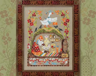 Digital Cross Stitch Pattern “Forest Houses. The Goose and the Fox” OwlForest