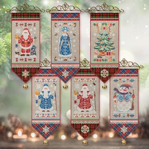 Digital Cross Stitch Ornaments Patterns “ Christmas Team” OwlForest