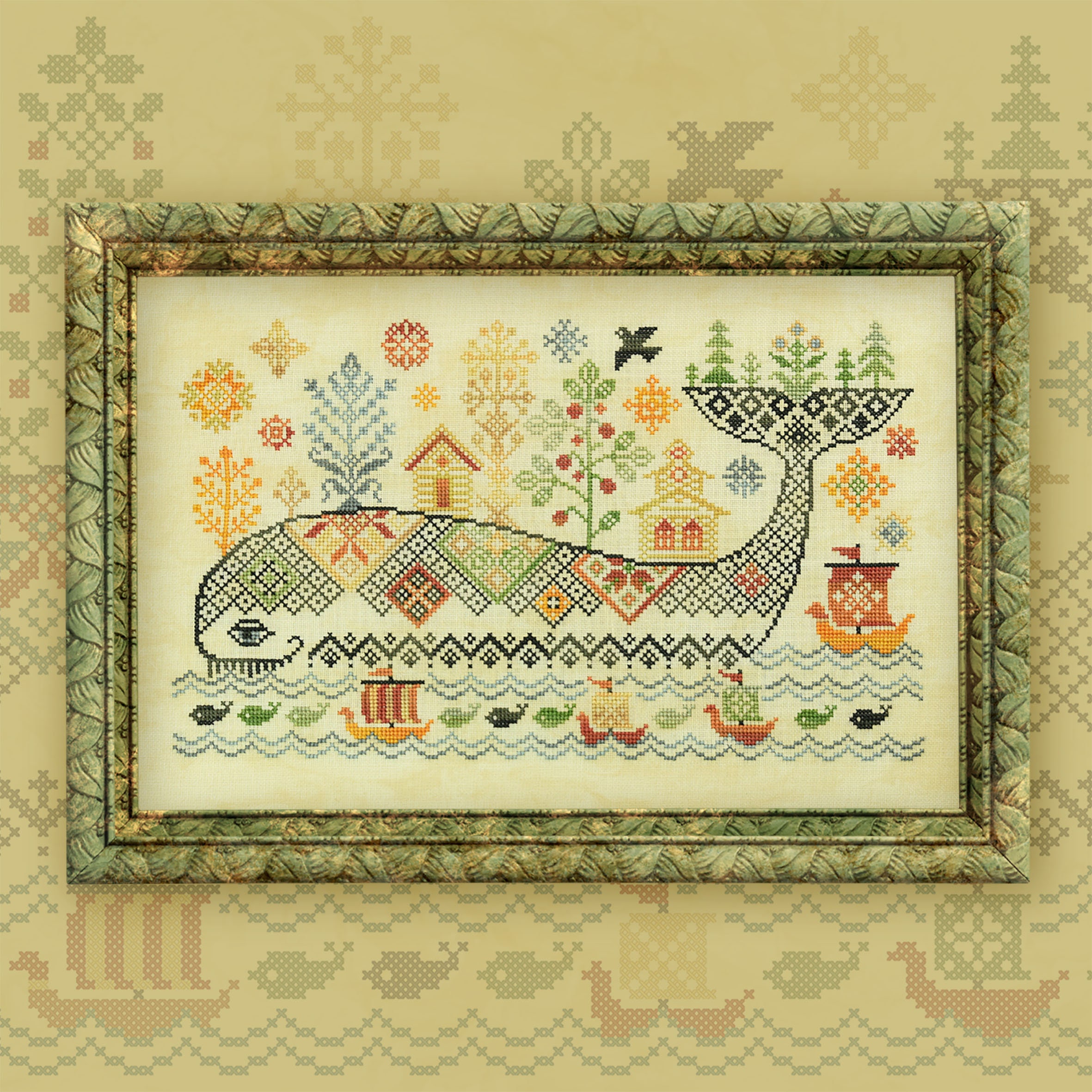 Digital Cross Stitch Pattern “Monster Wonder Whale” OwlForest